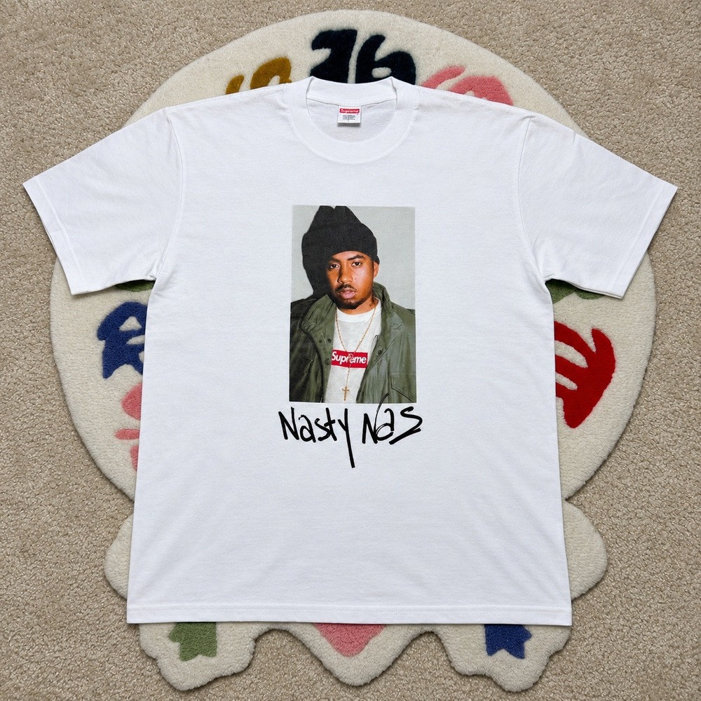 Supreme Nasty Nas Photo Tee White Size Large Graphic T-Shirt FW17 Streetwear